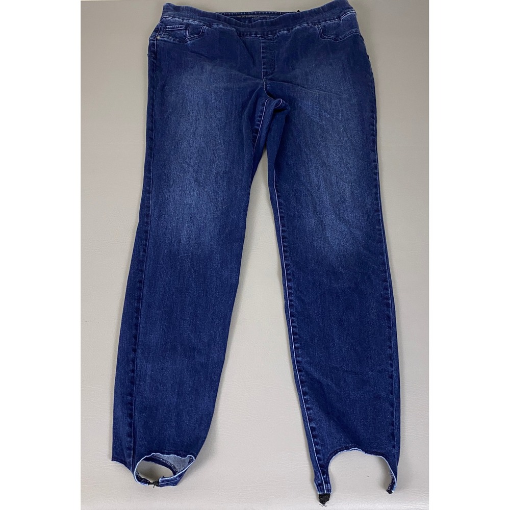 Chicos So Perfect Pull On Jeggings Jeans  3.5 Legging Tall Dark Wash Stirrup **